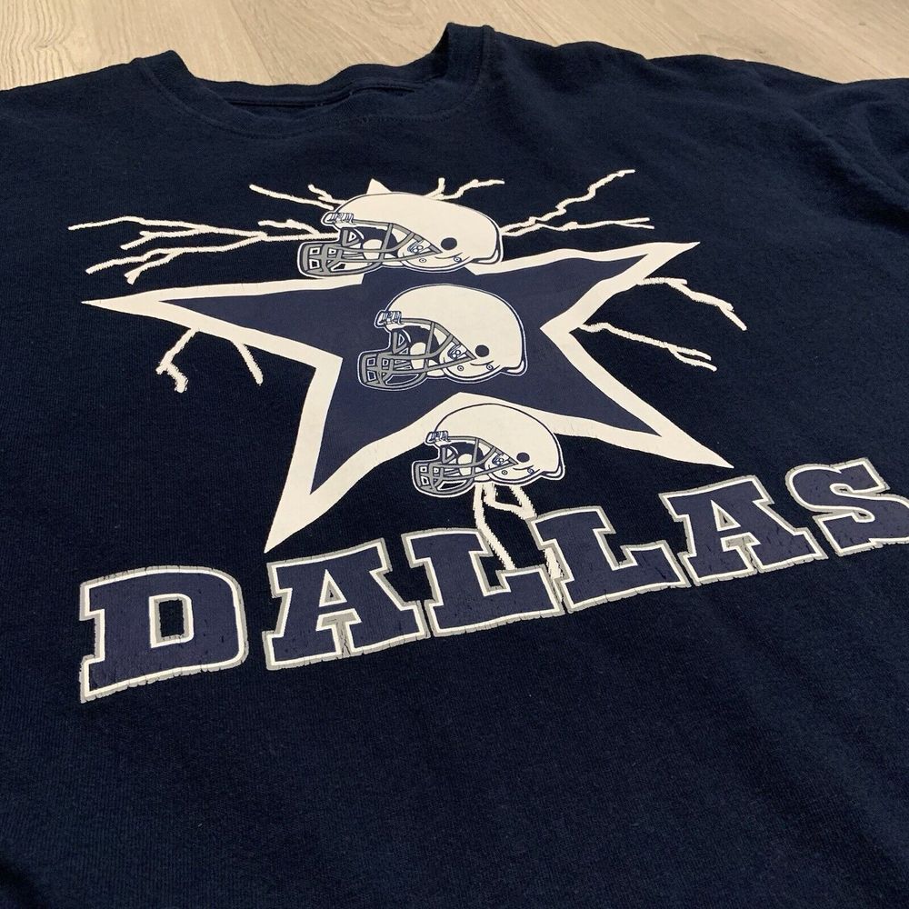 VTG DALLAS COWBOYS LIGHTNING T-SHIRT  FOOTBALL‎ NFL 90s USA MENS MEDIUM 20 X 27